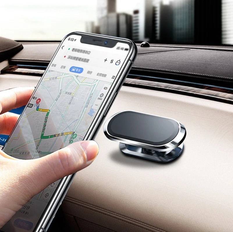 Простой автомобильный магнитный держатель телефона с Возможностью поворота на 360 приборной панели, крепление для автоматической GPS навигации Кронштейн для Xiaomi Samsung IPhone13