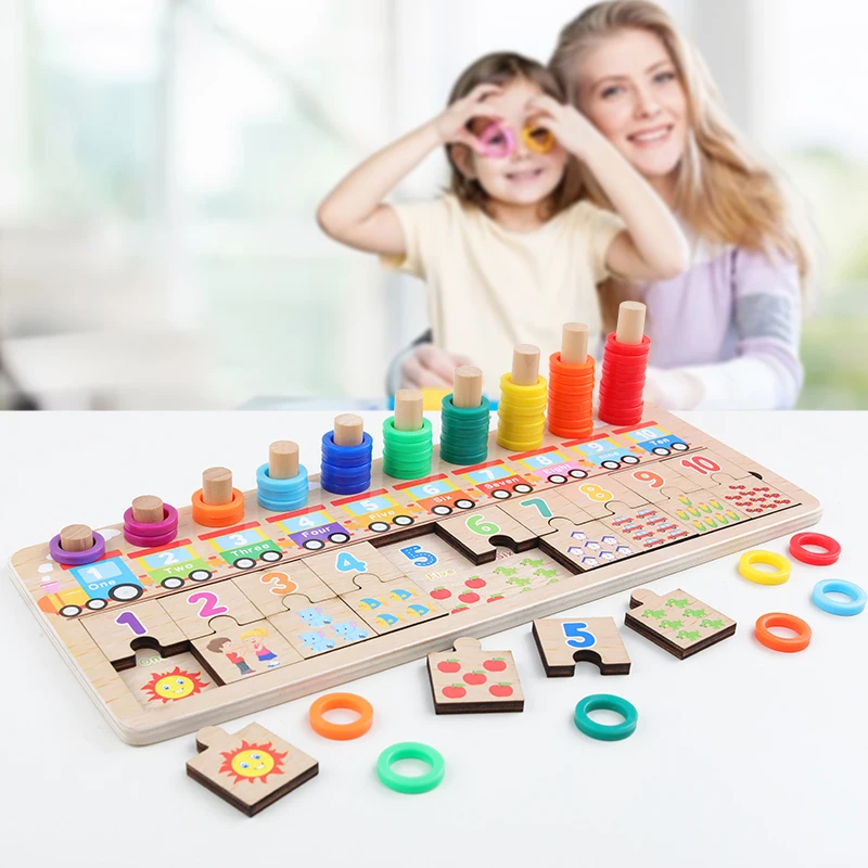 Новые Детские деревянные игрушки, математическая игрушка Монтессори, Счетные цифровые когнитивные головоломки, развивающие игрушки, деревянные игрушки для детей