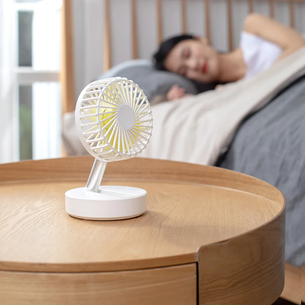 Портативный Вентилятор Перезаряжаемый Мини Складной Электрический вентилятор с низким уровнем шума 2000 мАч, охлаждающий для домашнего хозяйства, спальни, офиса