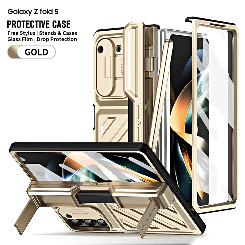 Чехол Для Samsung Galaxy Z Fold 5 Z Flip 4 360 ° All-inclusive Трансформеры Невидимый Кронштейн Противоударный Чехол Для мобильного телефона