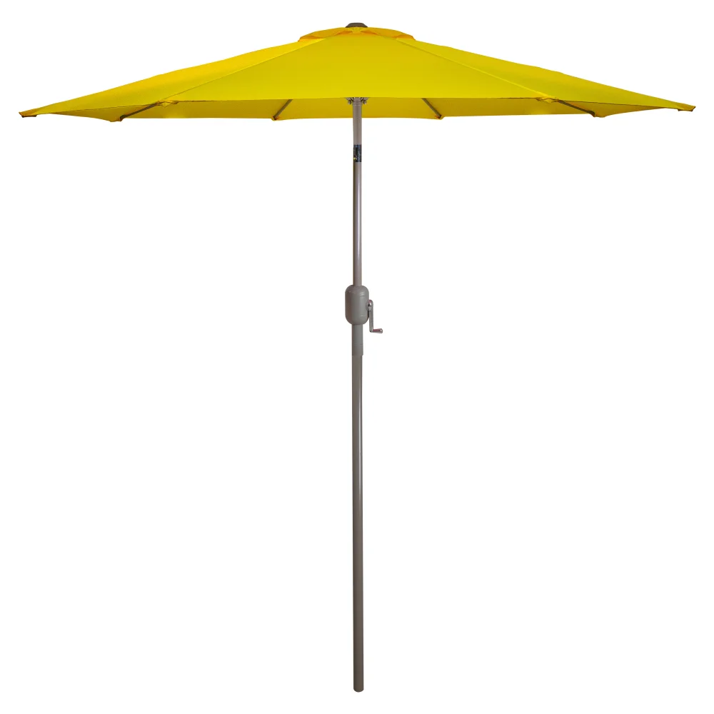 9-футовый открытый зонт для патио с рукояткой и наклоном, желтый, 108,00 X 108,00 x 96,00 дюймов