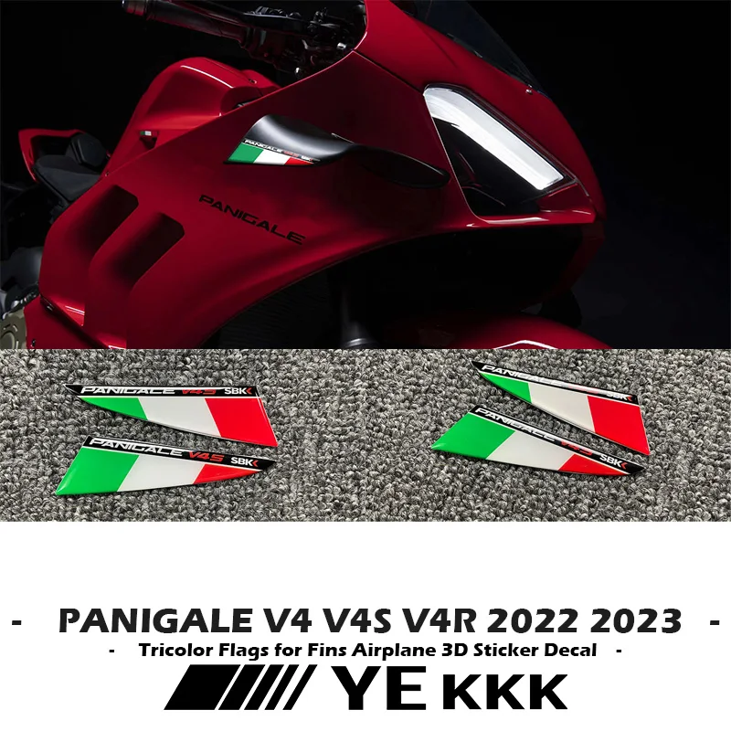 Для Ducati PANIGALE V4 V4S V4R 2022 2023 SBK Новые Итальянские Трехцветные Флаги для Крыльев 3D Наклейка на Крыло с Боков
