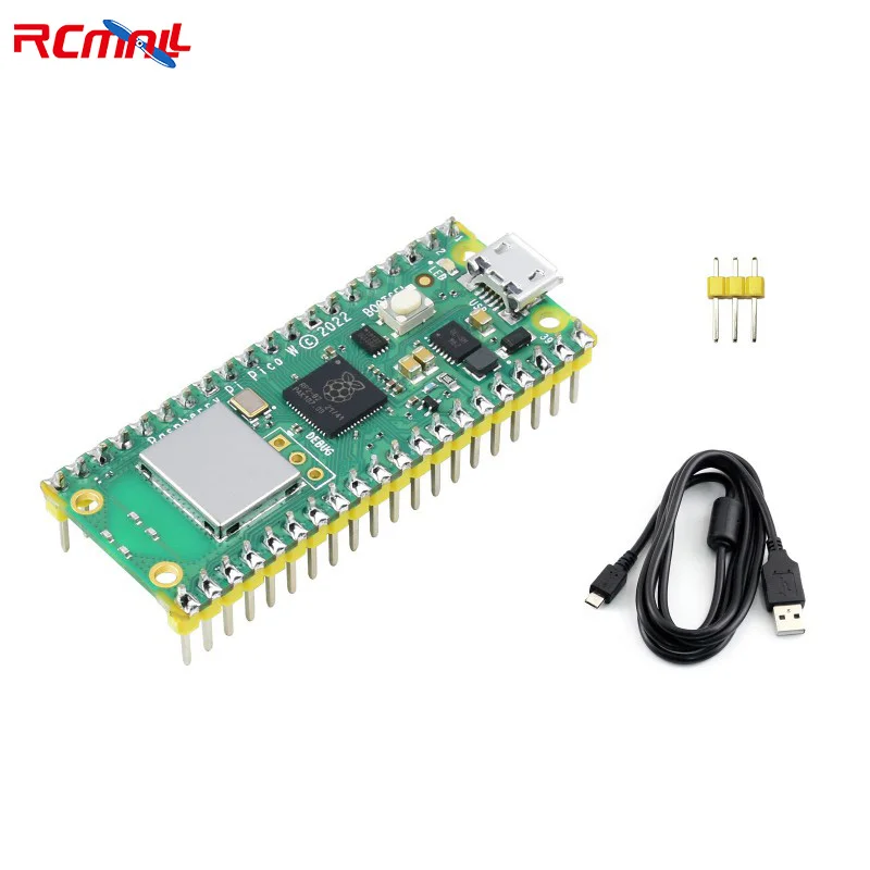 Плата микроконтроллера Raspberry Pi Pico W Со встроенным Wi-Fi На базе официального двухъядерного процессора RP2040 с поддержкой C/Python