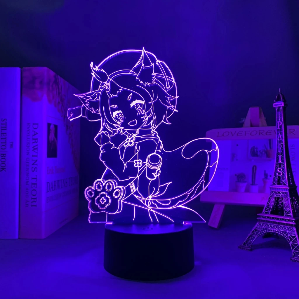 Игровой светодиодный ночник Genshin Impact Фигурка Дионы для декора комнаты, подарок детям на День рождения, настольная светодиодная лампа Genshin Impact