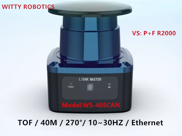 Порт Ethernet и лидарные датчики PNP 360 ° для внутреннего и наружного использования длиной 40 м используются для составления AGV-карт роботов, навигации и обхода препятствий