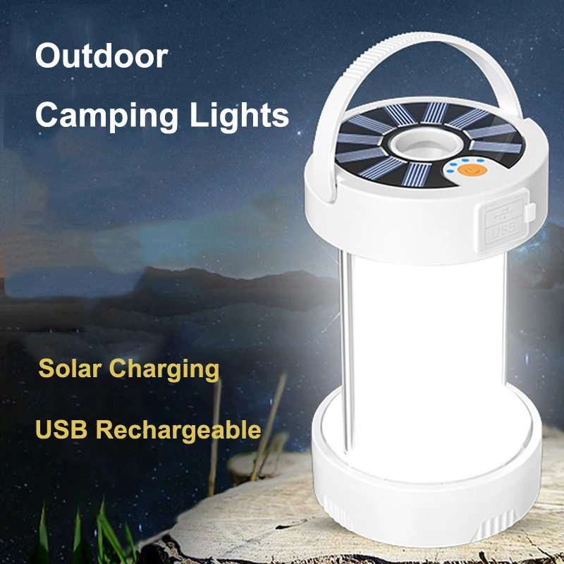 Уличные фонари для кемпинга, яркий светодиодный фонарь для кемпинга на солнечной батарее, USB-перезаряжаемый аварийный светильник, Многофункциональный фонарь для палатки