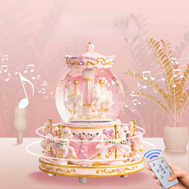 Хрустальный шар музыкальная шкатулка карусель музыкальная шкатулка украшения для подарков на день рождения аксессуары для дома украшение гостиной