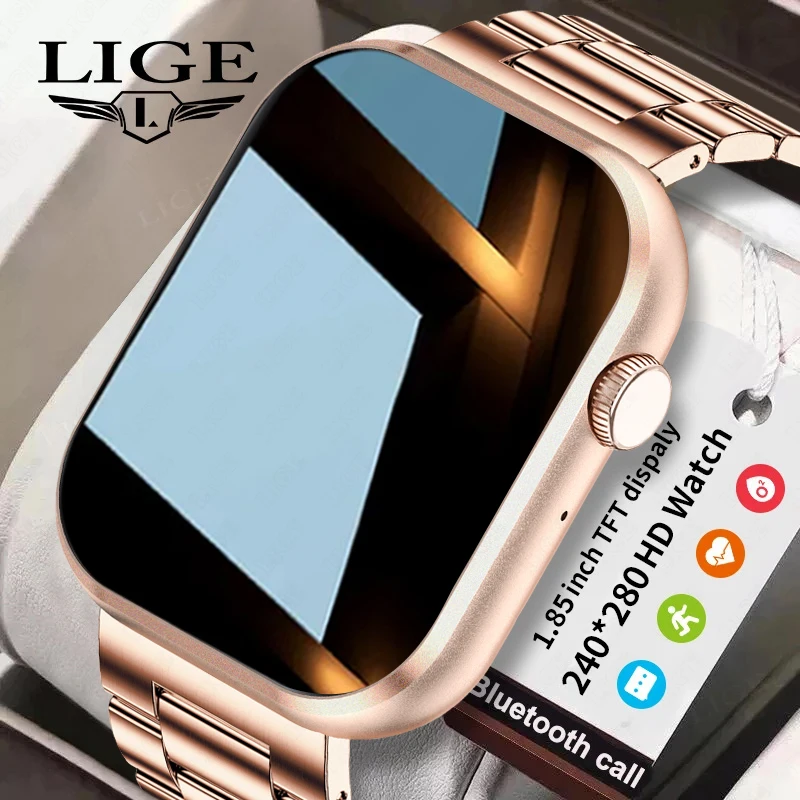 Смарт-часы LIGE с Bluetooth-вызовом, умные часы для мужчин И женщин, спортивный фитнес-браслет, Голосовой ассистент, монитор сердечного ритма, Умные часы
