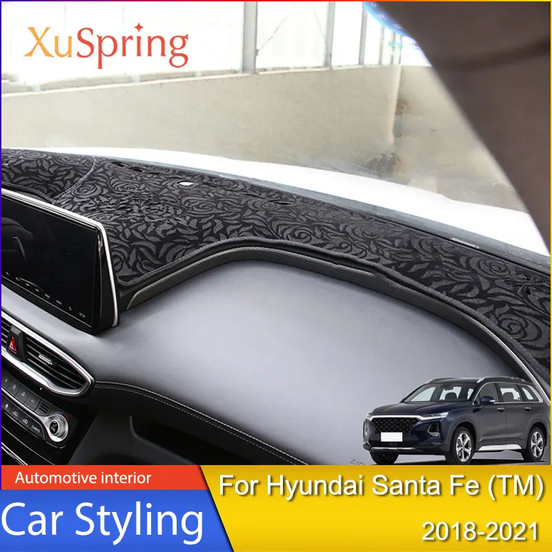 Светонепроницаемая накладка на приборную панель, Солнцезащитная защитная накладка, Модифицированное специальное украшение для Hyundai Santa Fe MK4 TM 2018 2019 2020 2021