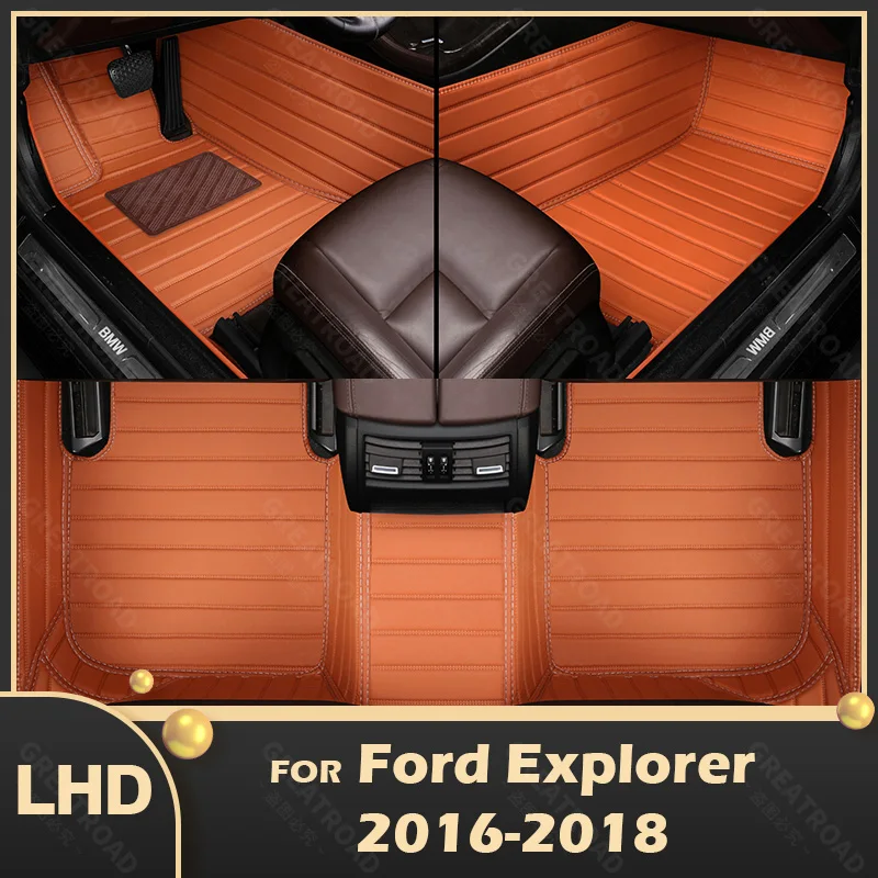 Автомобильные коврики для Ford Explorer 2016 2017 2018, пользовательские автомобильные накладки для ног, автомобильный ковер, аксессуары для интерьера