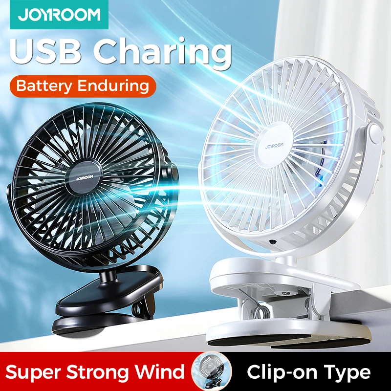 Электрический вентилятор Joyroom, Портативный бесшумный настольный вентилятор для домашнего офиса, Настольный Кемпинг, Беспроводной вентилятор USB, Летний охлаждающий кондиционер