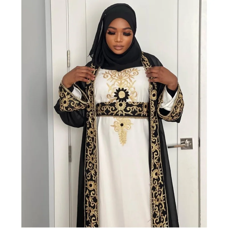 Черные Кафтаны Farasha Abaya Dress В Дубае Марокко Очень Необычное Длинное Платье Европейского и американского Модного Тренда