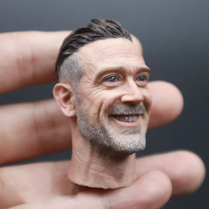 Раскрашенная модель в масштабе 1/6 The Walking Dead Player Negan Head Sculpture Smile Version для коллекции кукол с 12-дюймовым телом