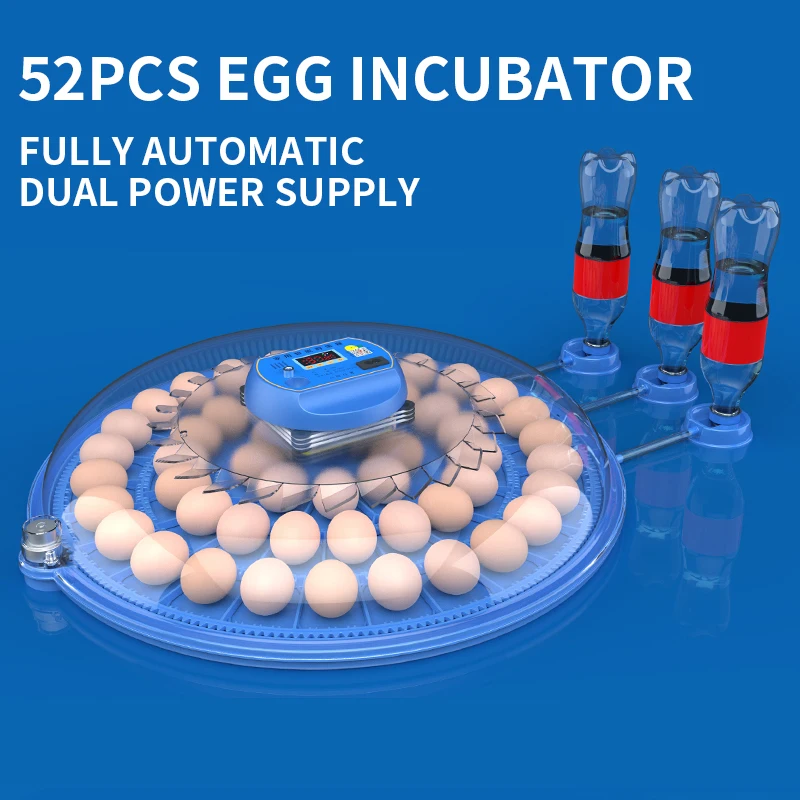 52 Яйца Инкубатор Автоматический Яичный Инкубатор для Переворачивания Яиц Курица Утка Перепел Птицы Брудер Инкубационная Машина