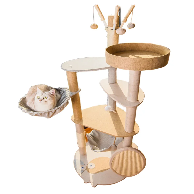 Интерактивная игрушка для отдыха кошек, многослойный домик для кошек на дереве, каркас для лазания