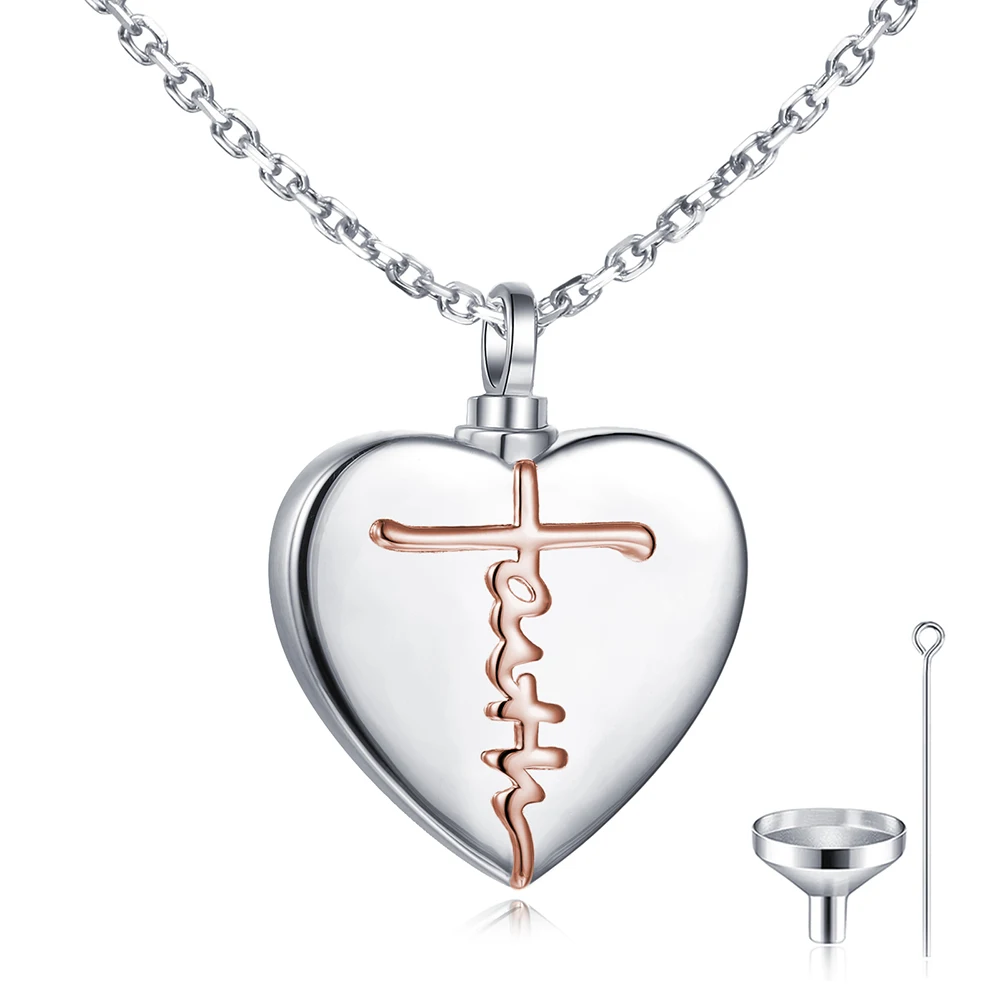 Ожерелье-урна для кремации в форме сердца из стерлингового серебра 925 пробы, подвеска 