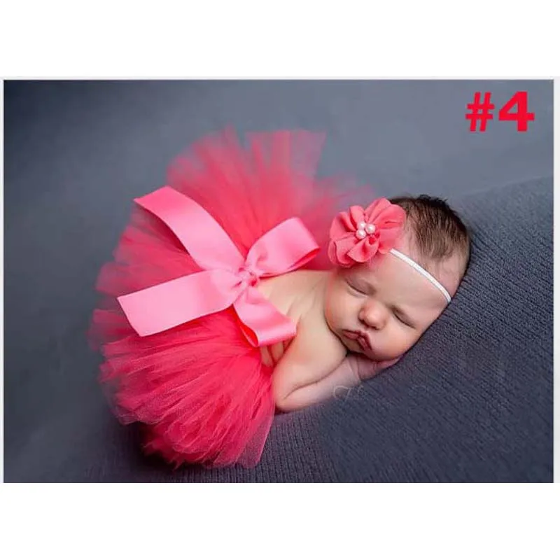Юбка-пачка для новорожденных, Детская нижняя юбка-пачка с подходящей повязкой на голову, реквизит для фотосъемки новорожденных, подарок для душа TS001