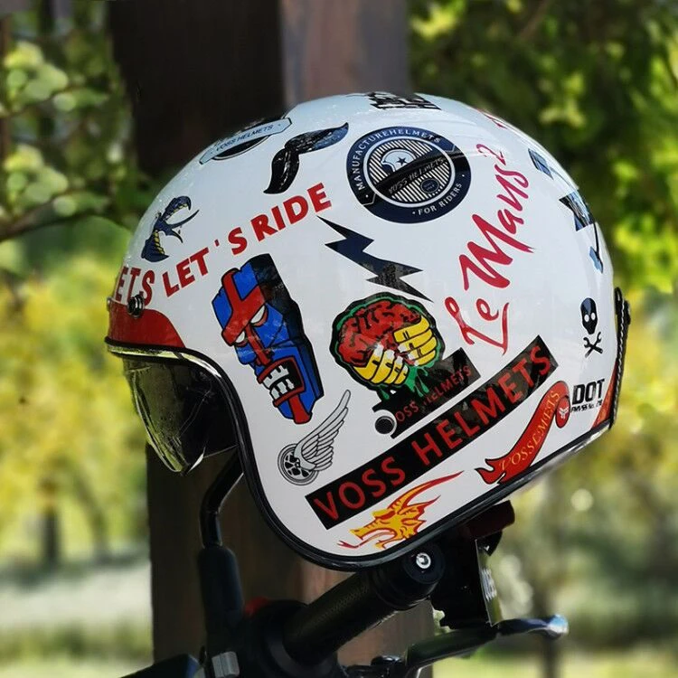 Шлем для Скутера с Солнцезащитным Козырьком Мотоциклетный На Половину Лица Винтажный Casco Бесплатная Доставка Пилот Реактивного Вертолета Vespa Качество Capacetes Para