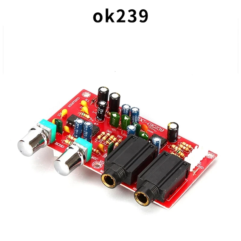 Плата предварительного микширования DX-OK239 DC12V Плата усилителя микширования звука с реверберацией караоке