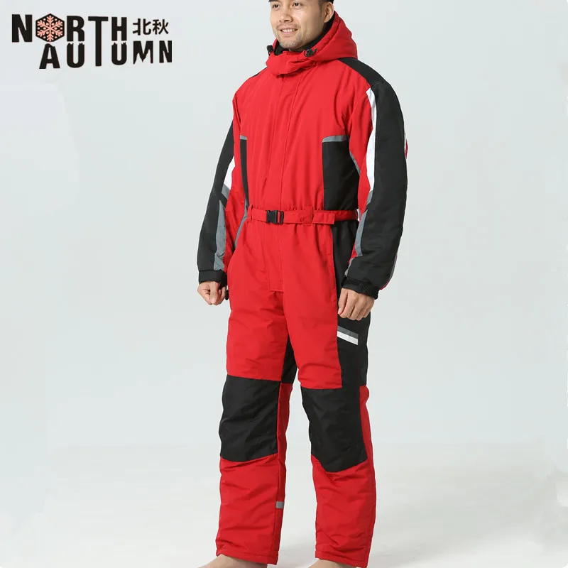 Горячие Зимние мужские лыжные комбинезоны на открытом воздухе, термальные водонепроницаемые ветрозащитные лыжные костюмы, Мужской сноубординг, цельный зимний костюм, теплая одежда