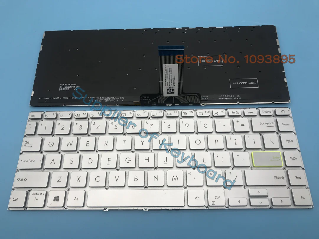 Новинка Для ноутбука ASUS VivoBook S14 X421FF X421FL X421EA X421EQY X421JPY X421FAY, Английская клавиатура с серебристой подсветкой