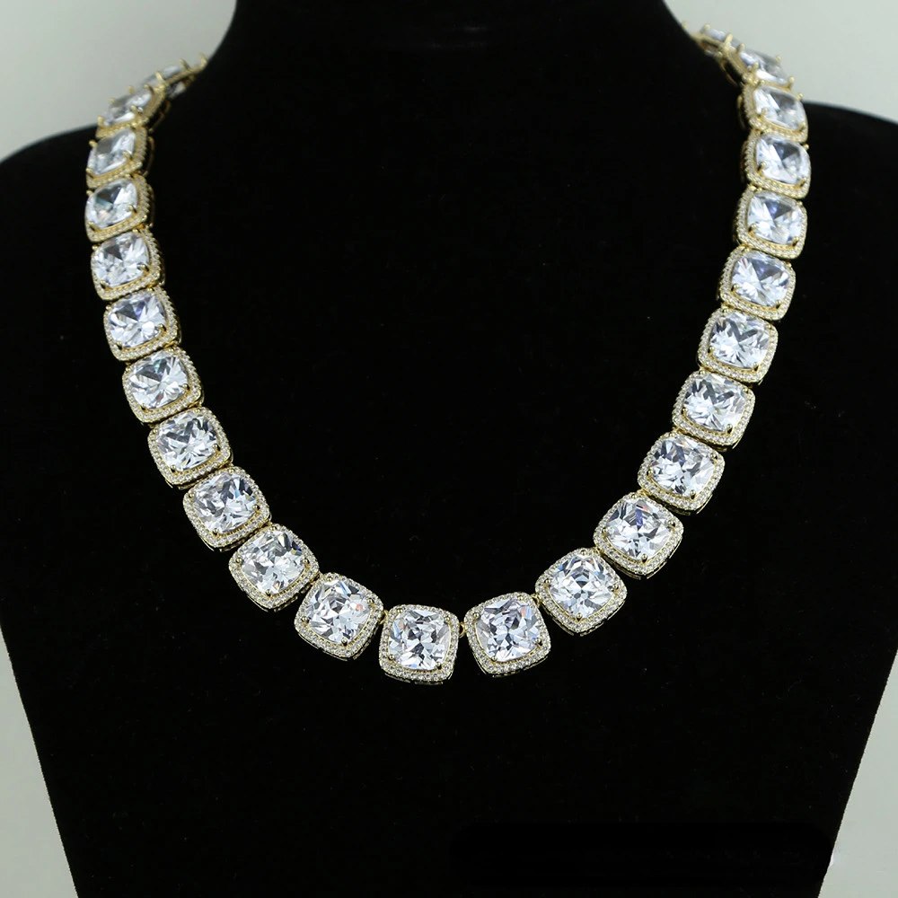 Модное Ожерелье из Лабораторного Золота 14K с Бриллиантами, Вечерние Свадебные Ожерелья-Чокеры для Женщин и Мужчин, Ювелирные изделия в стиле Хип-Хоп, Подарок