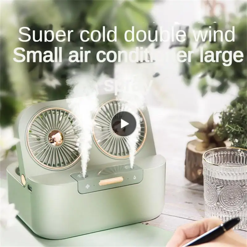 Долговечный USB Настольный кондиционер Портативный Распылительный вентилятор с водяным охлаждением, Двухстворчатый ультразвуковой вентилятор охлаждения Нано-ледяным туманом