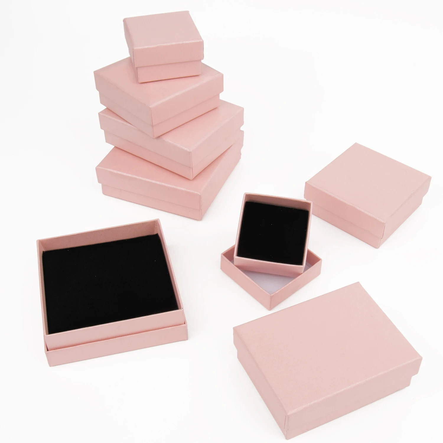 1шт Розовый ящик из тонкой крафт-бумаги, Подарочная упаковка для ювелирных изделий, коробки, Поздравительная открытка, Ожерелье, браслет, Упаковочная коробка, Аксессуары