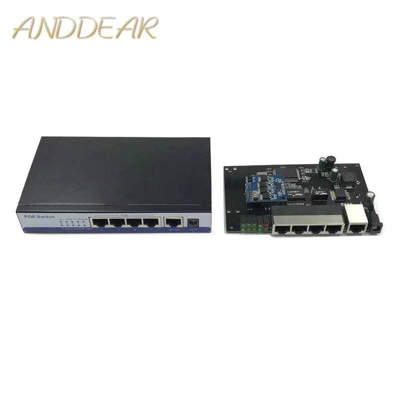 ANDDEAR-коммутатор rj45 со скоростью 10/100 Мбит/с poe 802.3af 8, мощность 15,5 Вт, ip-камера, видеорегистратор, ip-телефон, точка доступа Wi-Fi, коммутатор poe