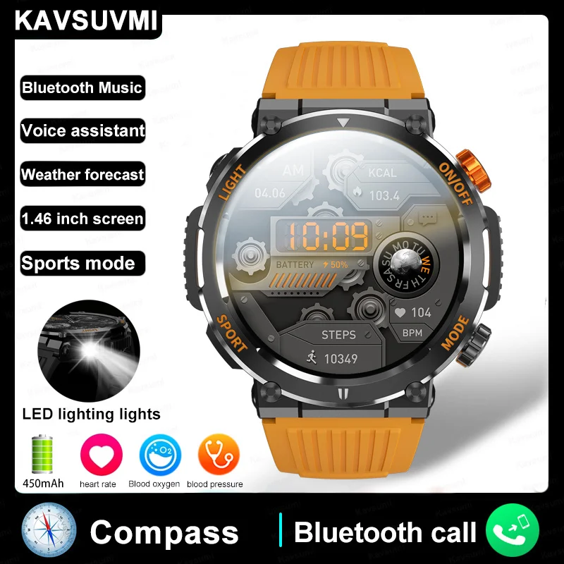 Прочные Военные Смарт-Часы Мужские Для Android Xiaomi Ftiness Watches IP67 Водонепроницаемые 1,46 