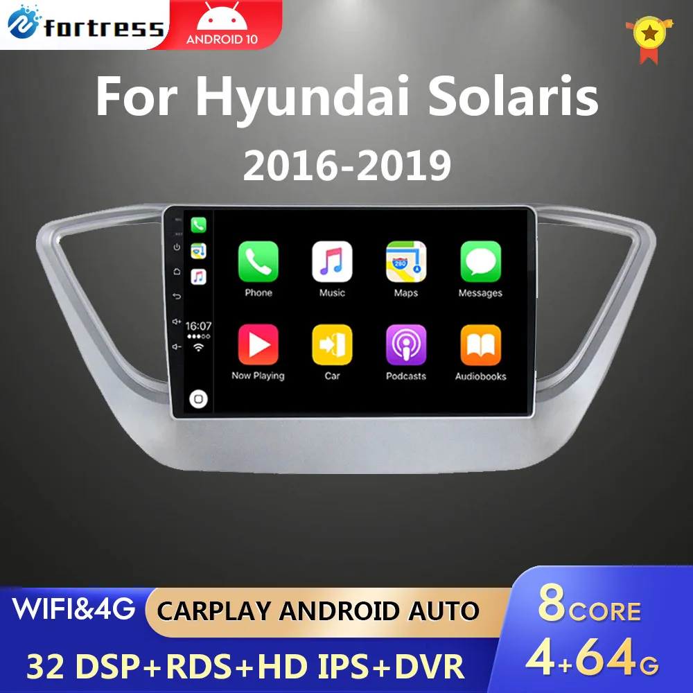 5G Wifi 2Din Android 10 Автомобильный Радио Мультимедийный Видеоплеер Для Hyundai Solaris 2 Verna 2016-2020 Carplay Autoraido GPS carplay