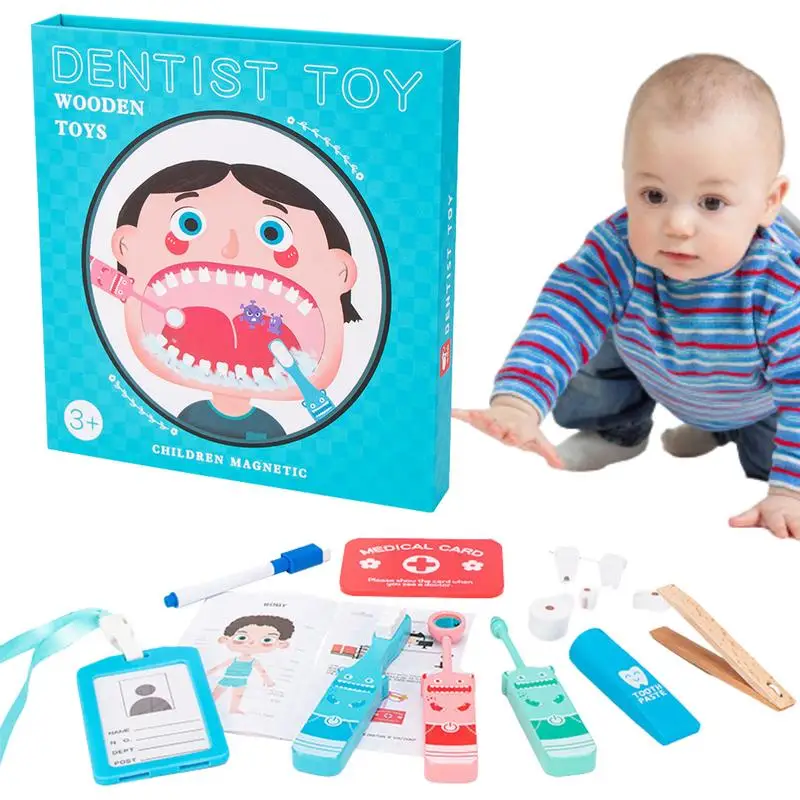 Игрушка для стоматолога, инструменты для стоматолога, игрушка с моделью зубов, игрушки для притворства Доктора, Обучающая игрушка, набор для игры в доктора, Интеллектуальная игра для детей