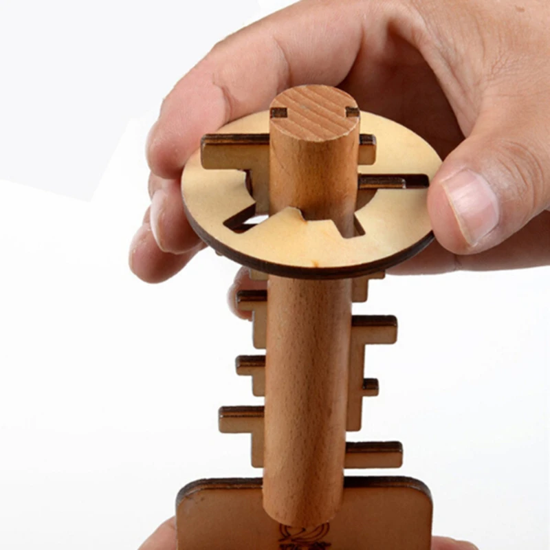 Iq Логическая головоломка Kong Ming Lock Toys, деревянная игрушка, ключ для разблокировки, Интеллектуальная обучающая головоломка для снятия стресса, детская головоломка