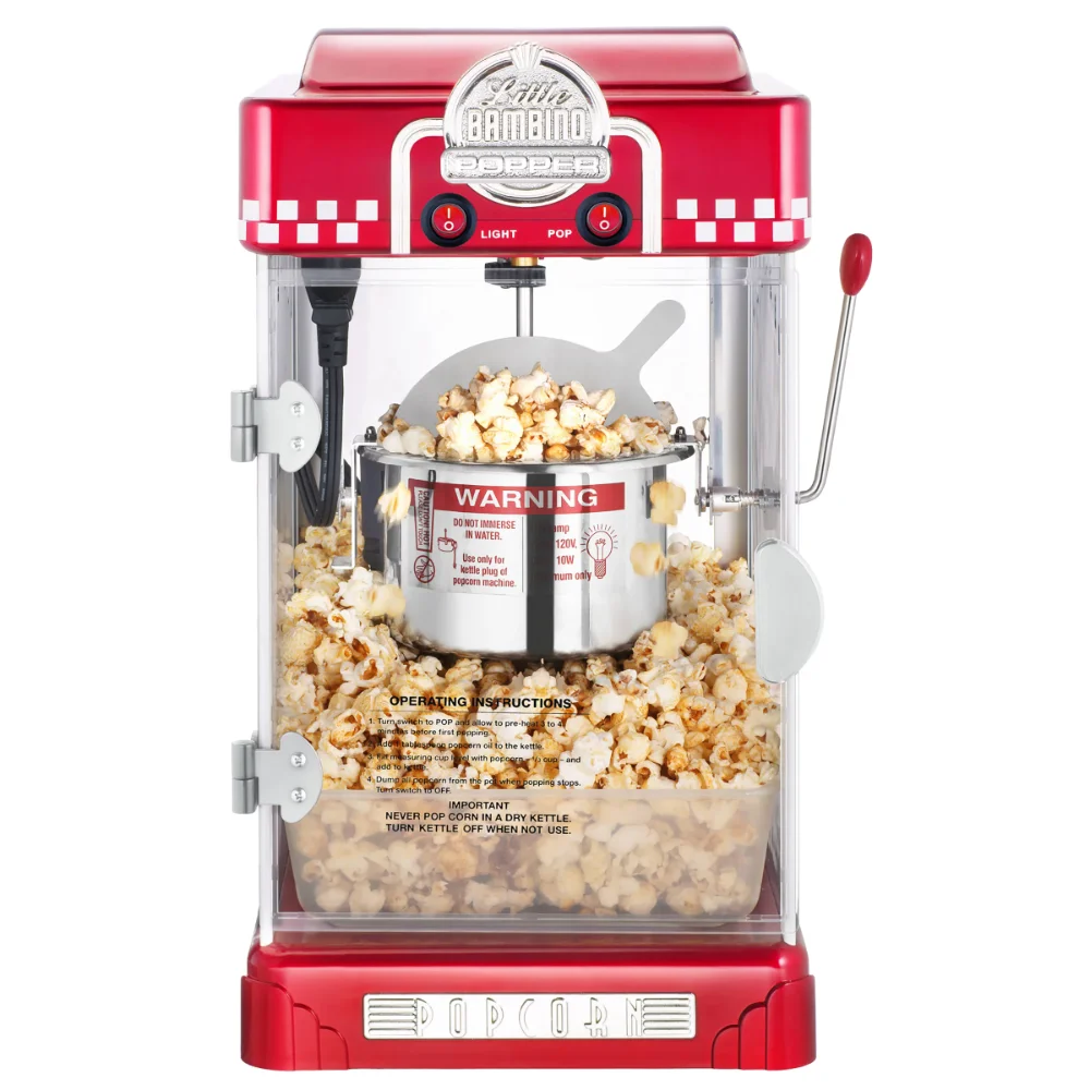 Настольная ретро-машина ZAOXI для приготовления попкорна (2,5 унции, красный)