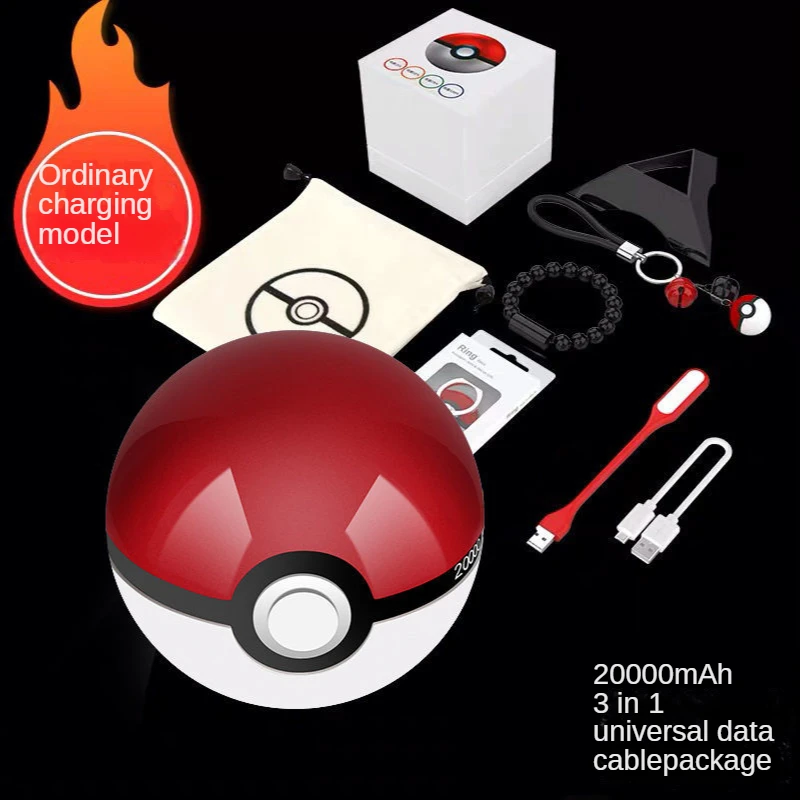 Takara Tomy Pokemon 20000mAh Poke Ball Портативный Блок питания Проектор Аниме Пикачу Мини Мультфильм Креативные игрушки