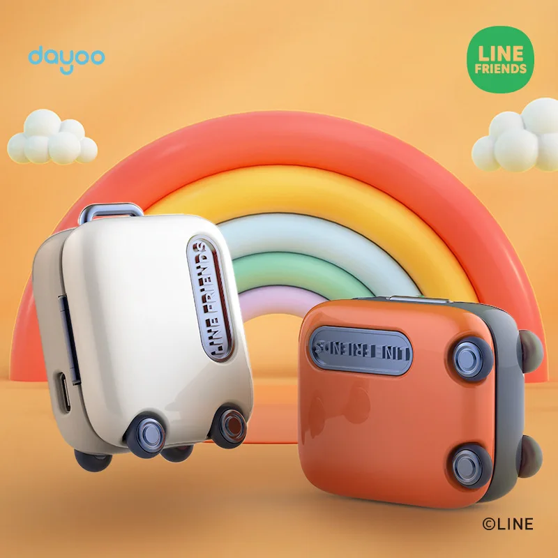 Bluetooth-наушники Line Friends, Кавайный Коричневый, милый мультяшный креативный багаж, беспроводные Bluetooth-наушники с наклейками 