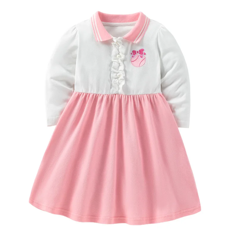 2023 Новая Корейская одежда для девочек, Хлопковые Летние платья принцессы с длинными рукавами, Детское платье для вечеринок, Детские платья для детской одежды