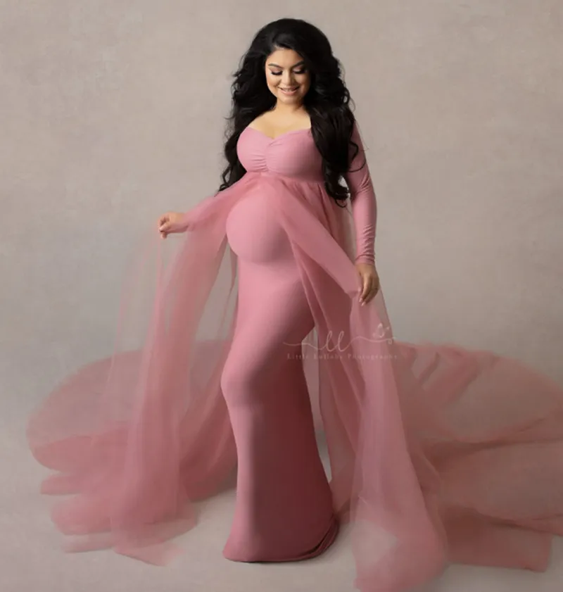 Розовые платья для беременных, реквизит для фотосъемки, Длинное платье без плеч для беременных, Макси-платье для фотосессии в душе ребенка