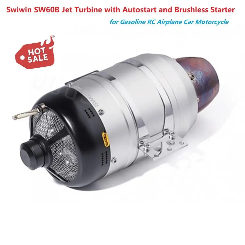 Swiwin SW60B 6 кг Турбореактивный двигатель/SW60B Бесщеточный турбинный двигатель для Бензинового Радиоуправляемого самолета, автомобиля, мотоцикла