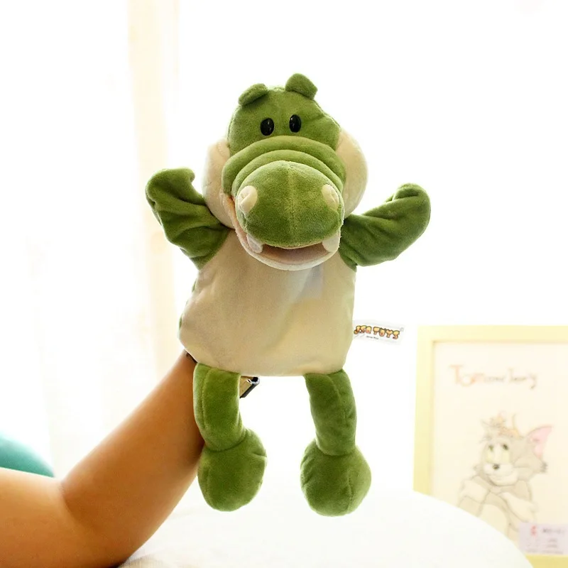 Детские плюшевые ручные куклы-животные Слон Лев Крокодил Рассказывающие истории Игрушки Спальные перчатки для детей Подарок на День рождения