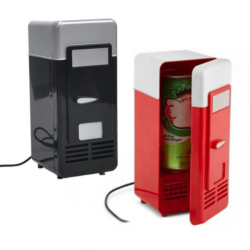 Мини USB Холодильник Портативный Охладитель Напитков Банки для Напитков Охладитель/Грелка Холодильник для Автомобиля Ноутбук ПК Компьютер Черный Красный Цвет 2022