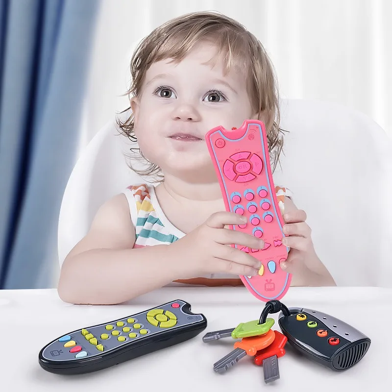 Пульт дистанционного управления для детского телевизора, игрушки для раннего развития, Имитационный пульт дистанционного управления, обучающая игрушка для детей со светом, звуковые игрушки, подарки