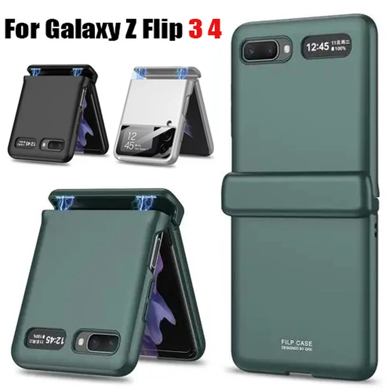 Чехол с полным покрытием для Samsung Galaxy Z Flip 3 4, магнитный чехол для телефона, откидывающийся на шарнирах, защитный чехол для Galaxy Z Flip3 Flip4 5G