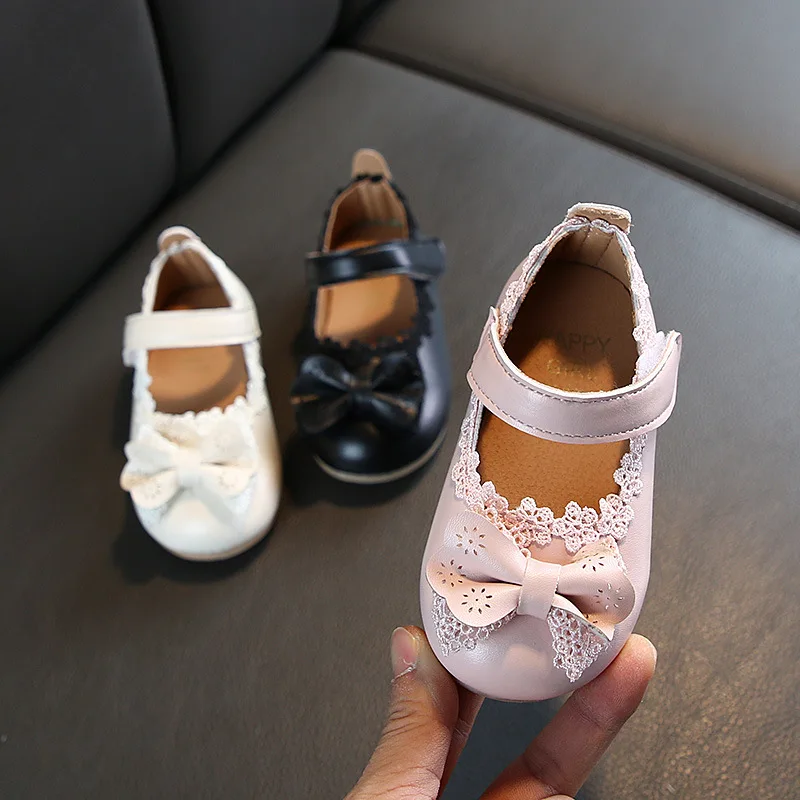 весенняя новая детская обувь детская обувь для девочек маленькие кожаные туфли корейские туфли принцессы с бантом детская обувь