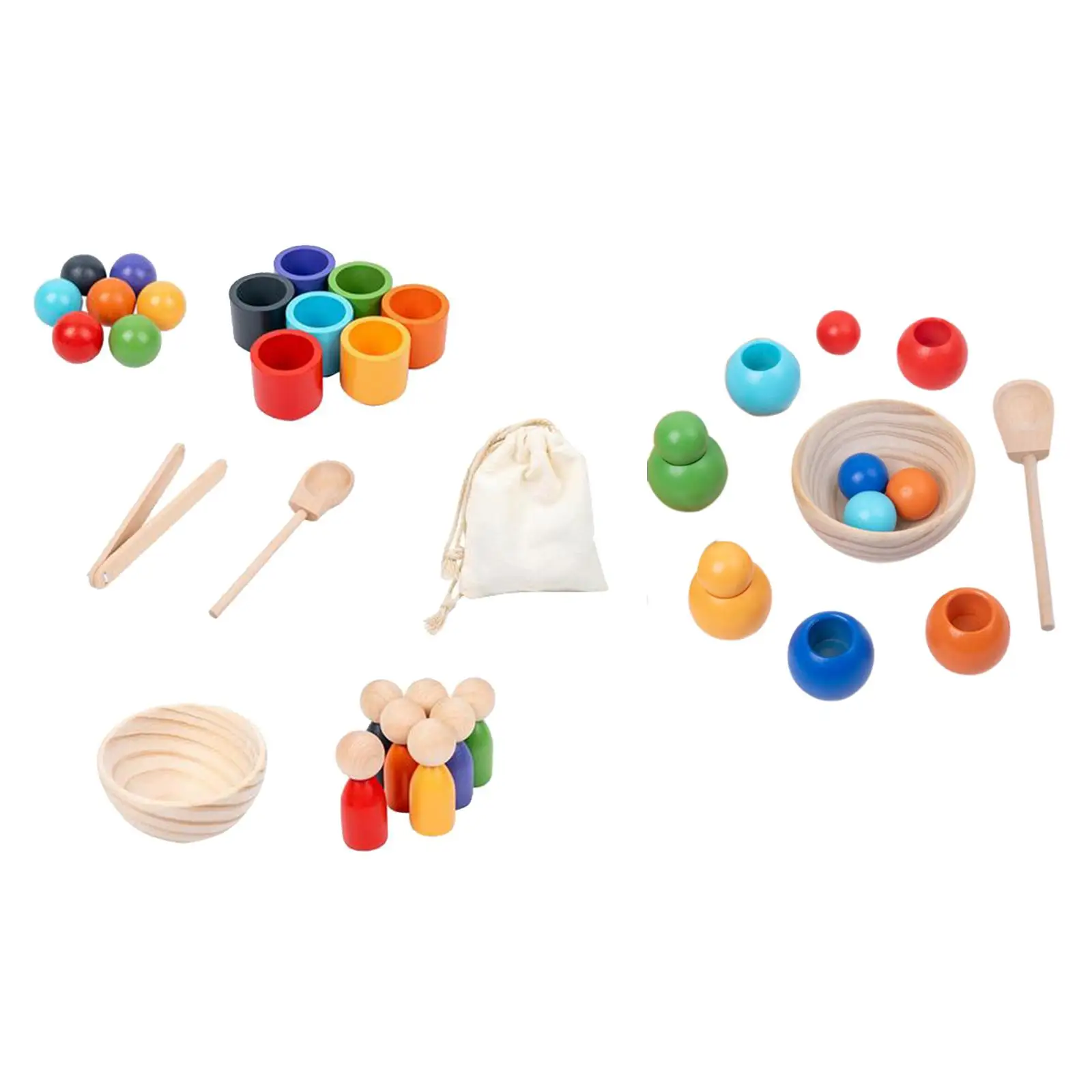 Радужные шарики в чашках Игрушка Монтессори для детей раннего возраста, развивающие игрушки для малышей