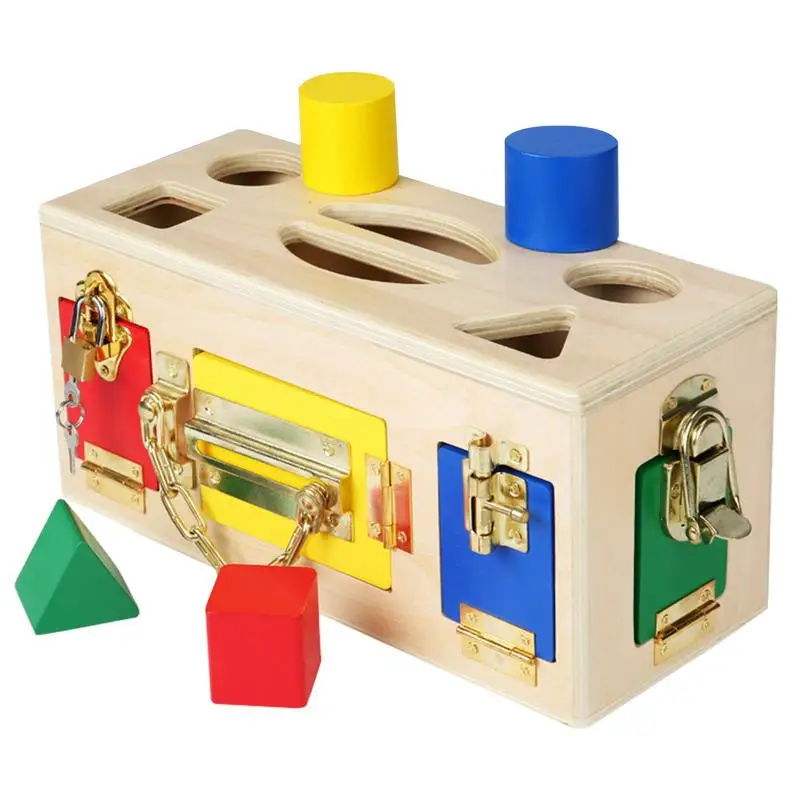 Игрушка Монтессори Игра на подбор формы и размера Деревянная Коробка для интеллектуального развития, открывающая коробку-головоломку, игрушка для малышей