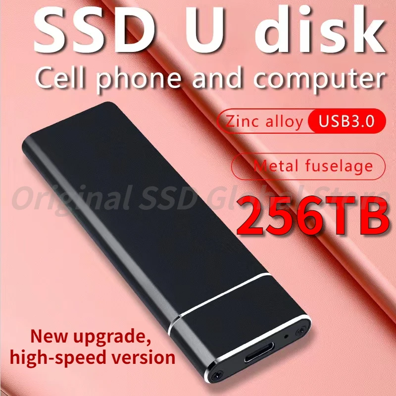 Портативный Высокоскоростной 2 ТБ 4 ТБ 8 ТБ 16 ТБ SSD 128 ТБ 256 ТБ Внешний твердотельный жесткий диск USB 3.1 Интерфейс Мобильный для Ноутбуков