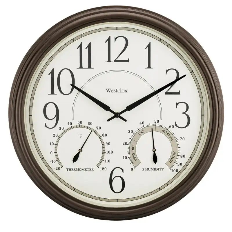 Бронзовые аналоговые настенные часы QA для помещений или улицы - 20 дюймов в диаметре x 2.25 D, светодиодные часы, Цифровые часы, будильник, Плавящиеся часы, Ванная комната
