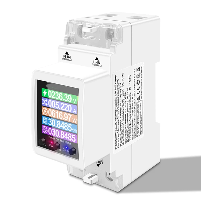 AT2PW 100A Tuya WIFI Измеритель энергии на Din-рейке Smart Switch Пульт дистанционного управления AC 220 В Цифровой Вольт-кВтч измеритель частотного коэффициента