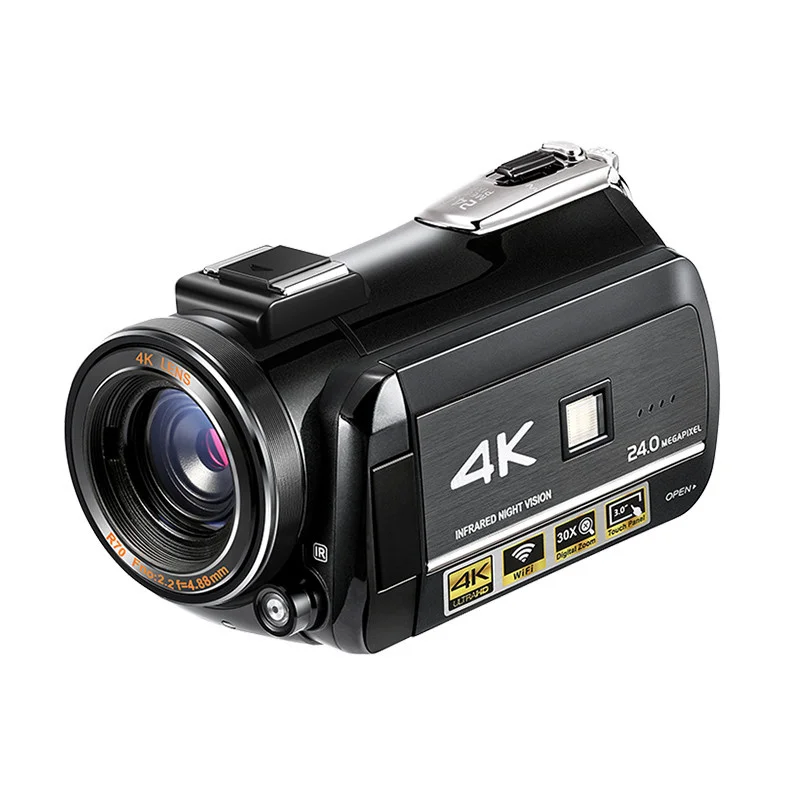 цифровая видеокамера super 4k с сенсорным дисплеем и 30-кратным цифровым зумом